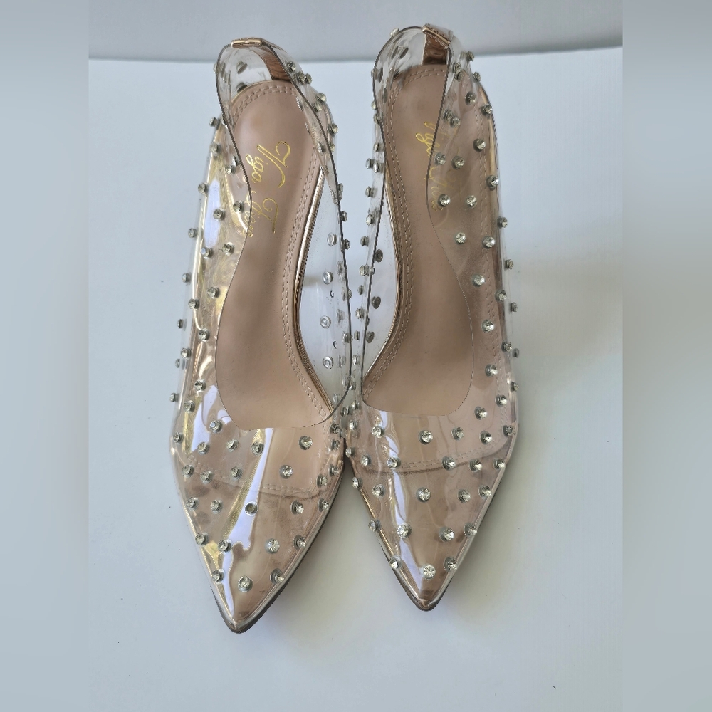 Sale! Vigo Fiore Clear Rhinestone Pumps